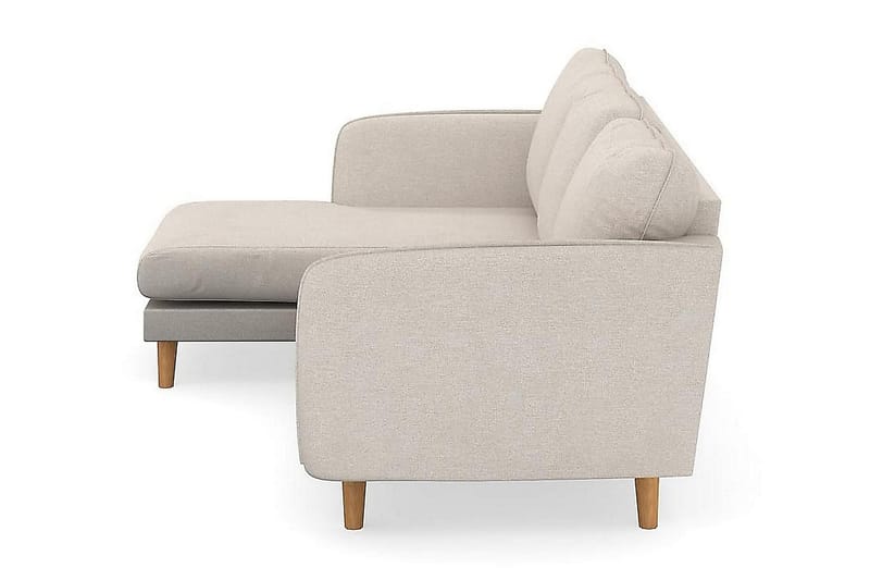 Trend Lyx 3-seters Venstrevendt L-formet Sjeselongsofa i Stoff - Beige - Møbler - Sofaer - Sofaer med sjeselong - 4 seters sofa med divan