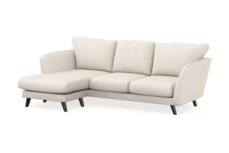Trend Lyx 3-seters Venstrevendt L-formet Sjeselongsofa i Stoff - Beige - Møbler - Sofaer - Sofaer med sjeselong - 4 seters sofa med divan