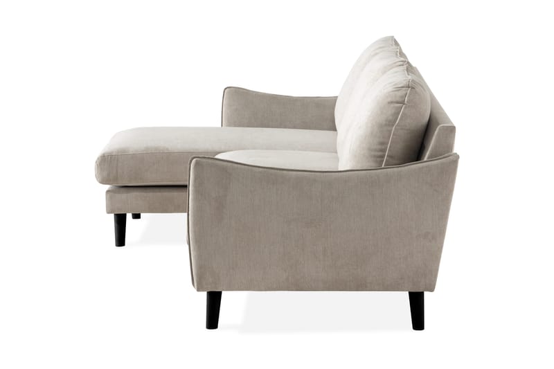 Trend Lyx 3-seters Venstrevendt L-formet Sjeselongsofa i Stoff - Beige - Møbler - Sofaer - Sofaer med sjeselong - 4 seters sofa med divan