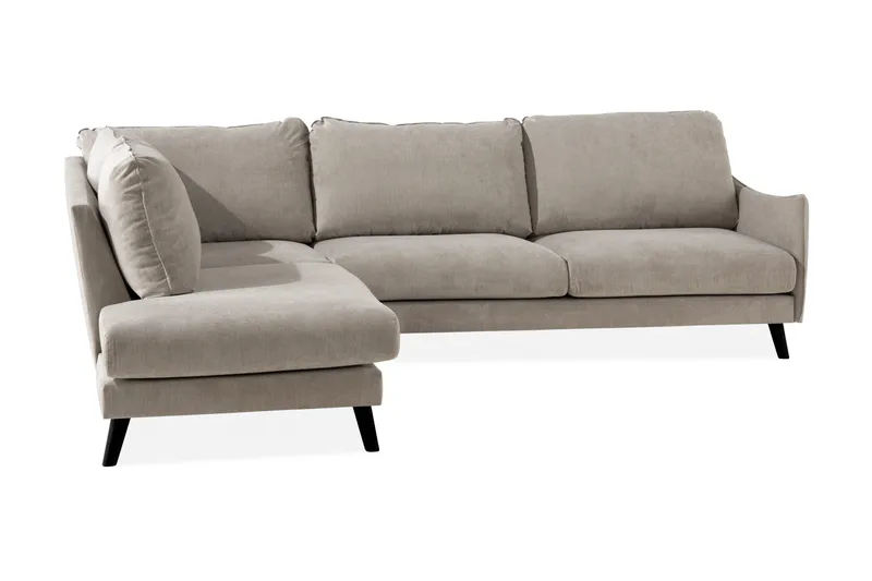 Trend Lyx 3-seters Venstrevendt L-formet Sjeselongsofa i Stoff - Beige - Møbler - Sofaer - Sofaer med sjeselong - 4 seters sofa med divan