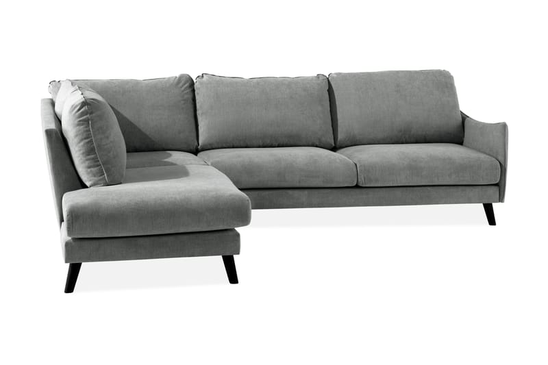 Trend Lyx 3-seters Venstrevendt L-formet Sjeselongsofa i Stoff - Grå - Møbler - Sofaer - Sofaer med sjeselong - 4 seters sofa med divan