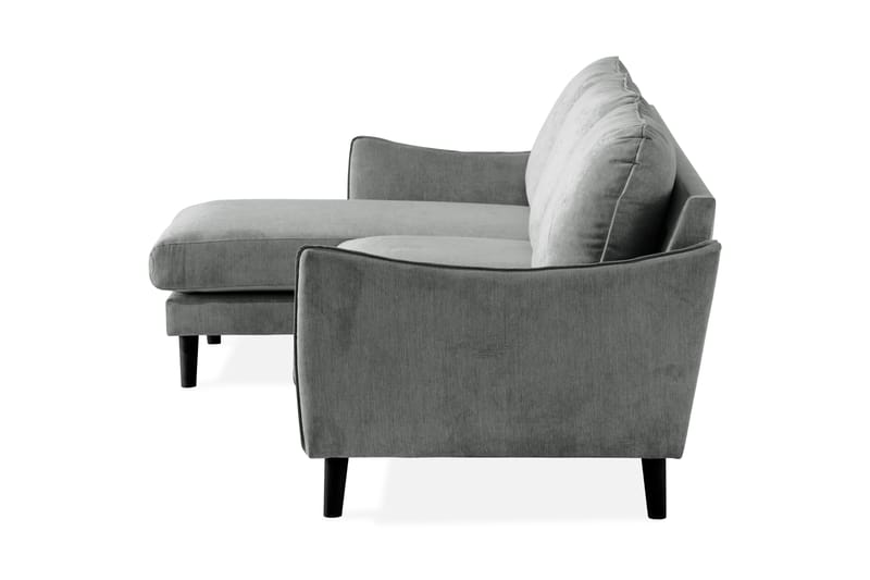 Trend Lyx 3-seters Venstrevendt L-formet Sjeselongsofa i Stoff - Grå - Møbler - Sofaer - Sofaer med sjeselong - 4 seters sofa med divan