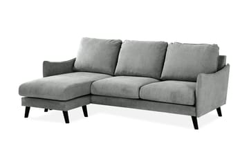Trend Lyx 3-seters Venstrevendt L-formet Sjeselongsofa i Stoff - Grå - Møbler - Sofaer - Sofaer med sjeselong - 4 seters sofa med divan