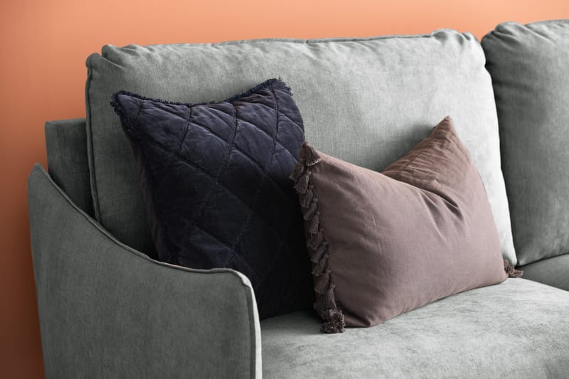 Trend Lyx 3-seters Venstrevendt L-formet Sjeselongsofa i Stoff - Grå - Møbler - Sofaer - Sofaer med sjeselong - 4 seters sofa med divan