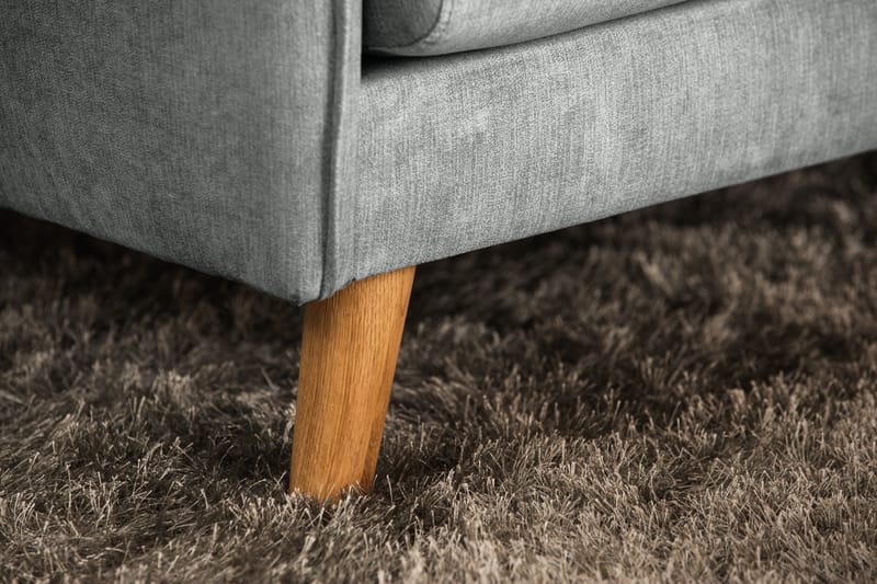 Trend Lyx 3-seters Venstrevendt L-formet Sjeselongsofa i Stoff - Grå - Møbler - Sofaer - Sofaer med sjeselong - 4 seters sofa med divan