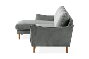 Trend Lyx 3-seters Venstrevendt L-formet Sjeselongsofa i Stoff - Grå - Møbler - Sofaer - Sofaer med sjeselong - 4 seters sofa med divan