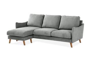 Trend Lyx 3-seters Venstrevendt L-formet Sjeselongsofa i Stoff - Grå - Møbler - Sofaer - Sofaer med sjeselong - 4 seters sofa med divan