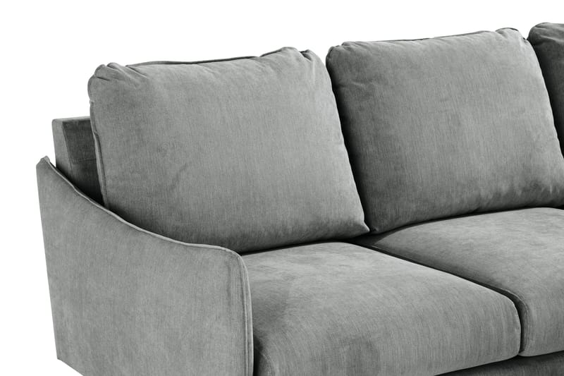 Trend Lyx 3-seters Venstrevendt L-formet Sjeselongsofa i Stoff - Grå - Møbler - Sofaer - Sofaer med sjeselong - 4 seters sofa med divan