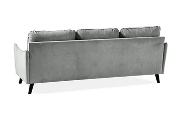 Trend Lyx 3-seters Venstrevendt L-formet Sjeselongsofa i Stoff - Grå - Møbler - Sofaer - Sofaer med sjeselong - 4 seters sofa med divan
