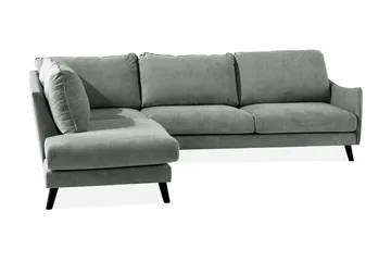 Trend Lyx 3-seters Venstrevendt L-formet Sjeselongsofa i Stoff - Grå - Møbler - Sofaer - Sofaer med sjeselong - 4 seters sofa med divan