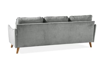 Trend Lyx 3-seters Venstrevendt L-formet Sjeselongsofa i Stoff - Grå - Møbler - Sofaer - Sofaer med sjeselong - 4 seters sofa med divan