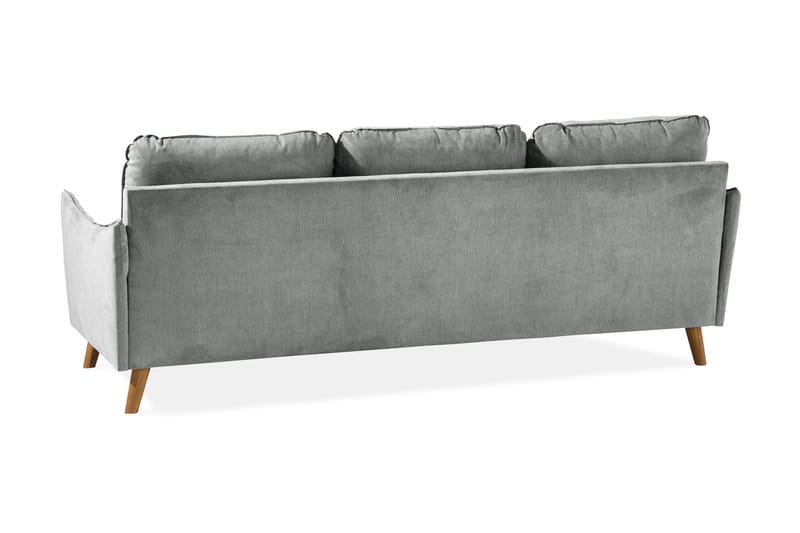 Trend Lyx 3-seters Venstrevendt L-formet Sjeselongsofa i Stoff - Grå - Møbler - Sofaer - Sofaer med sjeselong - 4 seters sofa med divan