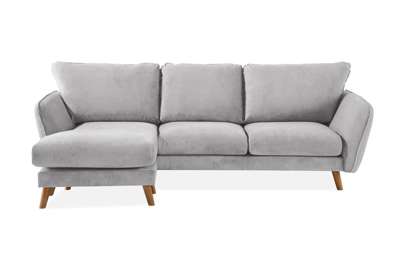 Trend Lyx 3-seters Venstrevendt L-formet Sjeselongsofa i Stoff - Lys grå - Møbler - Sofaer - Sofaer med sjeselong - 4 seters sofa med divan