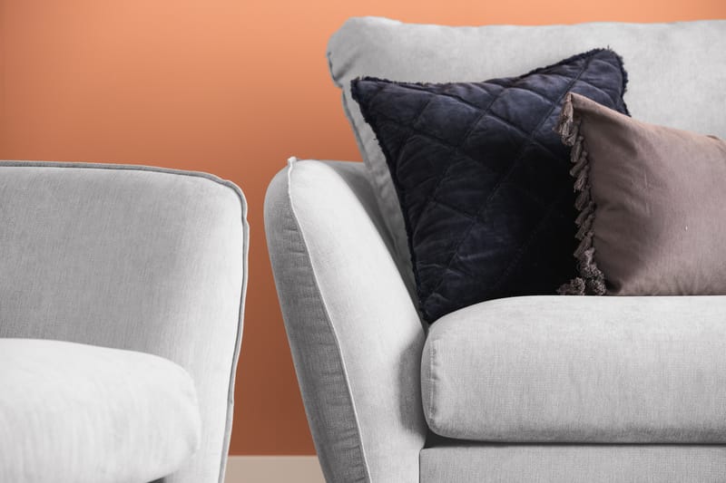 Trend Lyx 3-seters Venstrevendt L-formet Sjeselongsofa i Stoff - Lys grå - Møbler - Sofaer - Sofaer med sjeselong - 4 seters sofa med divan