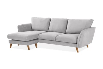 Trend Lyx 3-seters Venstrevendt L-formet Sjeselongsofa i Stoff - Lys grå - Møbler - Sofaer - Sofaer med sjeselong - 4 seters sofa med divan