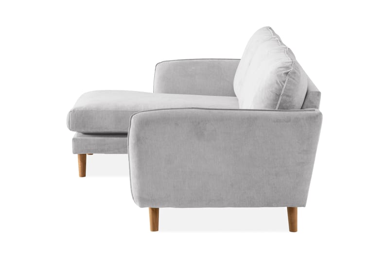 Trend Lyx 3-seters Venstrevendt L-formet Sjeselongsofa i Stoff - Lys grå - Møbler - Sofaer - Sofaer med sjeselong - 4 seters sofa med divan