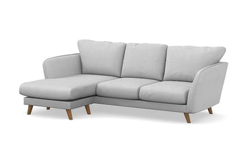 Trend Lyx 3-seters Venstrevendt L-formet Sjeselongsofa i Stoff - Lys grå - Møbler - Sofaer - Sofaer med sjeselong - 4 seters sofa med divan