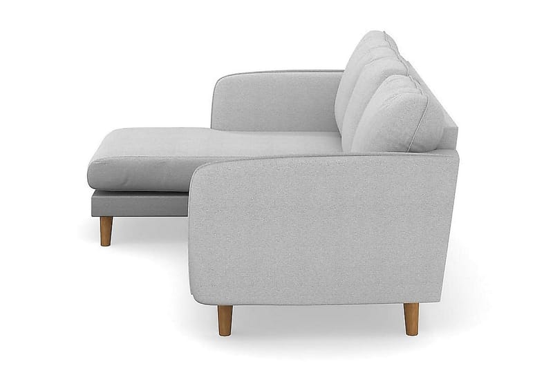 Trend Lyx 3-seters Venstrevendt L-formet Sjeselongsofa i Stoff - Lys grå - Møbler - Sofaer - Sofaer med sjeselong - 4 seters sofa med divan