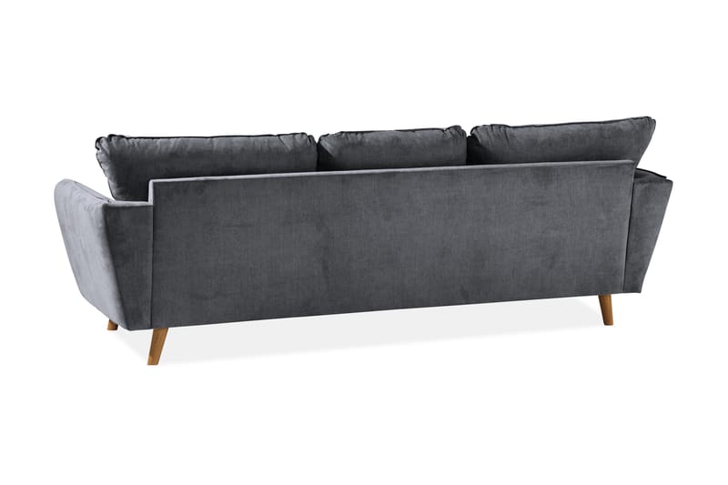 Trend Lyx 3-seters Venstrevendt L-formet Sjeselongsofa i Stoff - Mørk grå - Møbler - Sofaer - Sofaer med sjeselong - 4 seters sofa med divan
