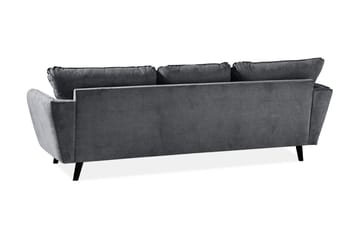 Trend Lyx 3-seters Venstrevendt L-formet Sjeselongsofa i Stoff - Mørk grå - Møbler - Sofaer - Sofaer med sjeselong - 4 seters sofa med divan