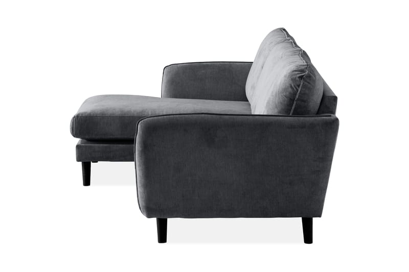 Trend Lyx 3-seters Venstrevendt L-formet Sjeselongsofa i Stoff - Mørk grå - Møbler - Sofaer - Sofaer med sjeselong - 4 seters sofa med divan