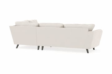 Trend Lyx 4-seters Høyrevendt L-formet Sjeselongsofa i Fløyel - Kremhvit - Møbler - Sofaer - Sofaer med sjeselong - 4 seters sofa med divan