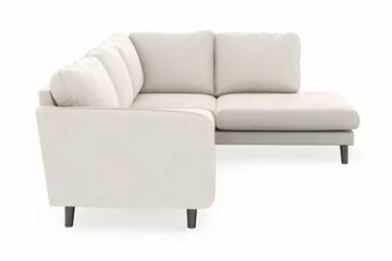 Trend Lyx 4-seters Høyrevendt L-formet Sjeselongsofa i Fløyel - Kremhvit - Møbler - Sofaer - Sofaer med sjeselong - 4 seters sofa med divan