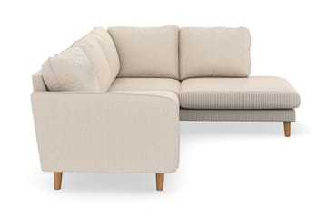 Trend Lyx 4-seters Høyrevendt L-formet Sjeselongsofa i Manchester - Beige - Møbler - Sofaer - Sofaer med sjeselong - 4 seters sofa med divan