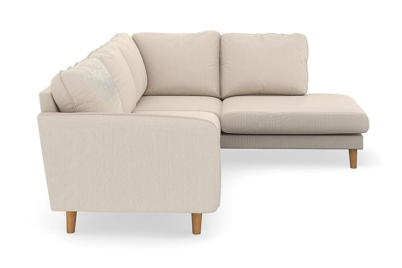 Trend Lyx 4-seters Høyrevendt L-formet Sjeselongsofa i Manchester - Beige - Møbler - Sofaer - Sofaer med sjeselong - 4 seters sofa med divan