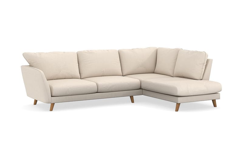 Trend Lyx 4-seters Høyrevendt L-formet Sjeselongsofa i Manchester - Beige - Møbler - Sofaer - Sofaer med sjeselong - 4 seters sofa med divan