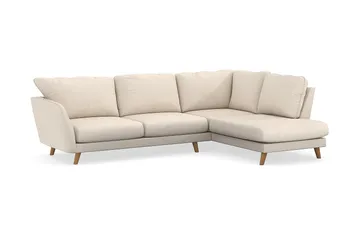 Trend Lyx 4-seters Høyrevendt L-formet Sjeselongsofa i Manchester - Beige - Møbler - Sofaer - Sofaer med sjeselong - 4 seters sofa med divan