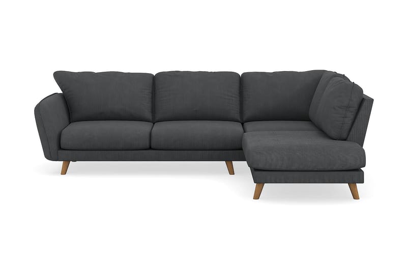 Trend Lyx 4-seters Høyrevendt L-formet Sjeselongsofa i Manchester - Mørk grå - Møbler - Sofaer - Sofaer med sjeselong - 4 seters sofa med divan