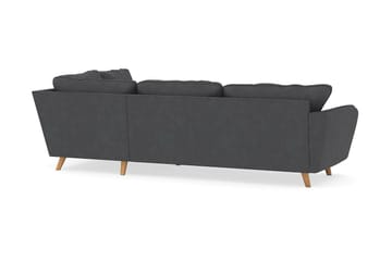 Trend Lyx 4-seters Høyrevendt L-formet Sjeselongsofa i Manchester - Mørk grå - Møbler - Sofaer - Sofaer med sjeselong - 4 seters sofa med divan