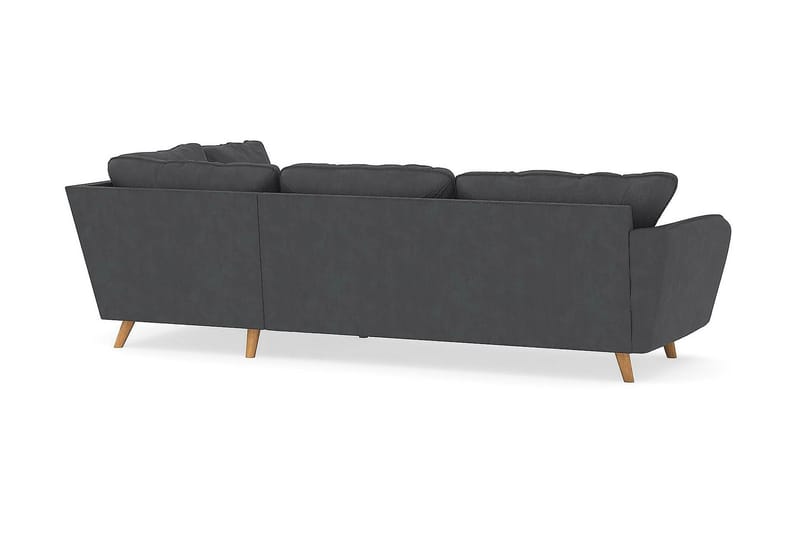 Trend Lyx 4-seters Høyrevendt L-formet Sjeselongsofa i Manchester - Mørk grå - Møbler - Sofaer - Sofaer med sjeselong - 4 seters sofa med divan