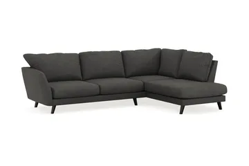 Trend Lyx 4-seters Høyrevendt L-formet Sjeselongsofa i Manchester - Mørk grå - Møbler - Sofaer - Sofaer med sjeselong - 4 seters sofa med divan