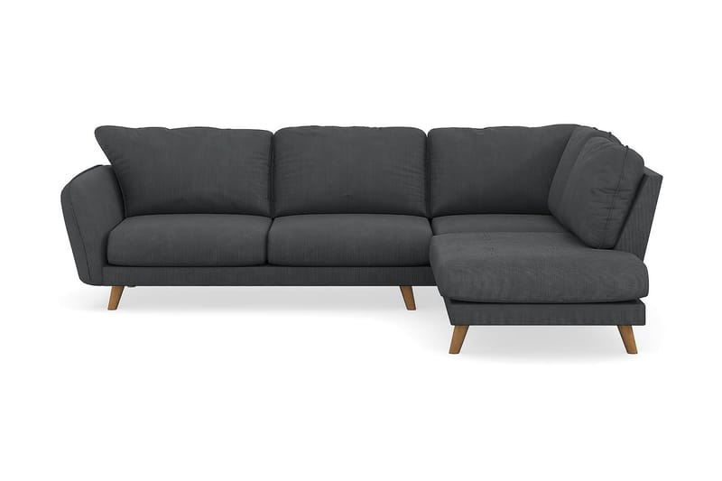 Trend Lyx 4-seters Høyrevendt L-formet Sjeselongsofa i Manchester - Mørk grå - Møbler - Sofaer - Sofaer med sjeselong - 4 seters sofa med divan