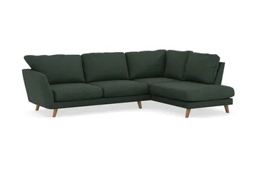 Trend Lyx 4-seters Høyrevendt L-formet Sjeselongsofa i Manchester - Mørkegrønn - Møbler - Sofaer - Sofaer med sjeselong - 4 seters sofa med divan