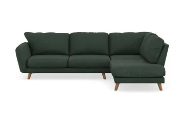 Trend Lyx 4-seters Høyrevendt L-formet Sjeselongsofa i Manchester - Mørkegrønn - Møbler - Sofaer - Sofaer med sjeselong - 4 seters sofa med divan