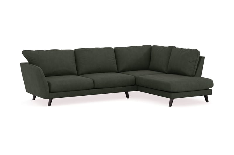 Trend Lyx 4-seters Høyrevendt L-formet Sjeselongsofa i Manchester - Mørkegrønn - Møbler - Sofaer - Sofaer med sjeselong - 4 seters sofa med divan