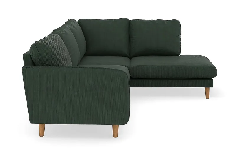 Trend Lyx 4-seters Høyrevendt L-formet Sjeselongsofa i Manchester - Mørkegrønn - Møbler - Sofaer - Sofaer med sjeselong - 4 seters sofa med divan