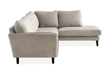 Trend Lyx 4-seters Høyrevendt L-formet Sjeselongsofa i Stoff - Beige - Møbler - Sofaer - Sofaer med sjeselong - 4 seters sofa med divan