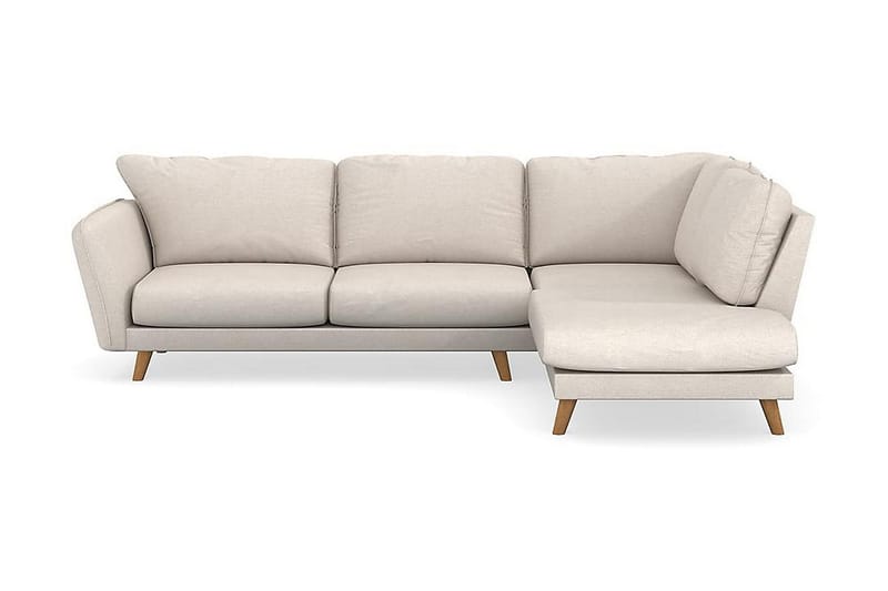 Trend Lyx 4-seters Høyrevendt L-formet Sjeselongsofa i Stoff - Beige - Møbler - Sofaer - Sofaer med sjeselong - 4 seters sofa med divan