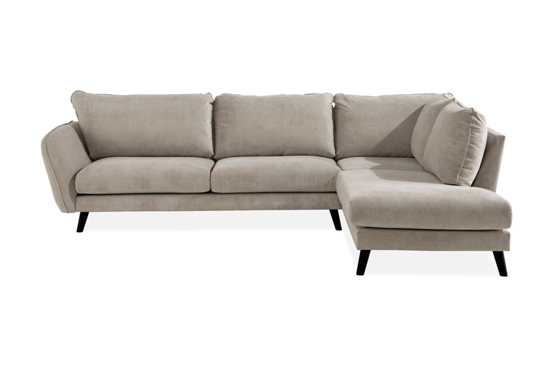 Trend Lyx 4-seters Høyrevendt L-formet Sjeselongsofa i Stoff - Beige - Møbler - Sofaer - Sofaer med sjeselong - 4 seters sofa med divan
