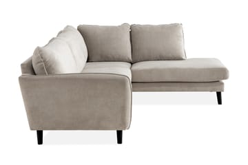 Trend Lyx 4-seters Høyrevendt L-formet Sjeselongsofa i Stoff - Beige - Møbler - Sofaer - Sofaer med sjeselong - 4 seters sofa med divan