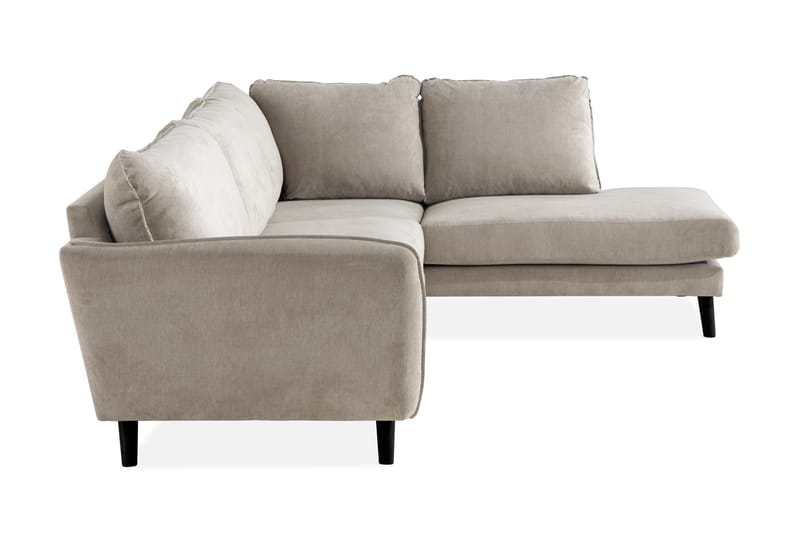 Trend Lyx 4-seters Høyrevendt L-formet Sjeselongsofa i Stoff - Beige - Møbler - Sofaer - Sofaer med sjeselong - 4 seters sofa med divan