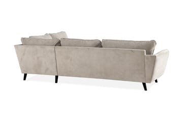 Trend Lyx 4-seters Høyrevendt L-formet Sjeselongsofa i Stoff - Beige - Møbler - Sofaer - Sofaer med sjeselong - 4 seters sofa med divan