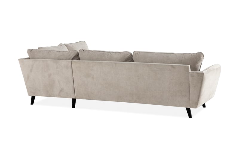Trend Lyx 4-seters Høyrevendt L-formet Sjeselongsofa i Stoff - Beige - Møbler - Sofaer - Sofaer med sjeselong - 4 seters sofa med divan