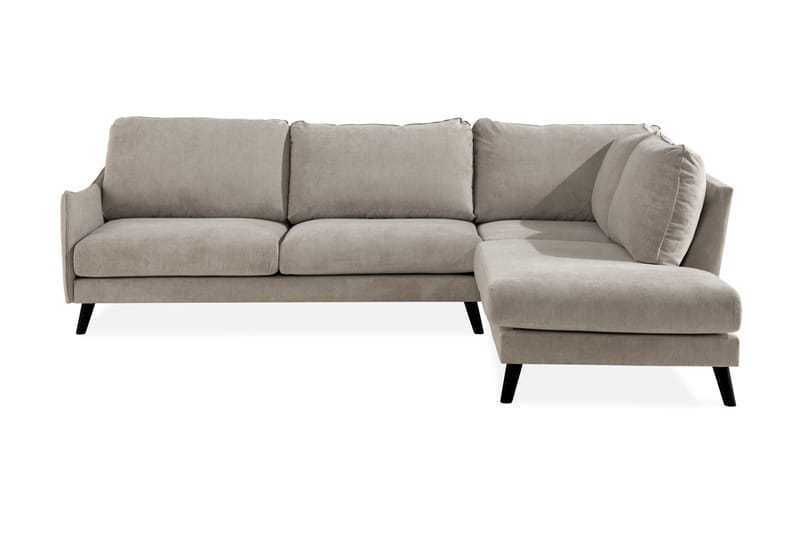 Trend Lyx 4-seters Høyrevendt L-formet Sjeselongsofa i Stoff - Beige - Møbler - Sofaer - Sofaer med sjeselong - 4 seters sofa med divan