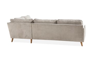 Trend Lyx 4-seters Høyrevendt L-formet Sjeselongsofa i Stoff - Beige - Møbler - Sofaer - Sofaer med sjeselong - 4 seters sofa med divan