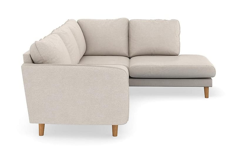 Trend Lyx 4-seters Høyrevendt L-formet Sjeselongsofa i Stoff - Beige - Møbler - Sofaer - Sofaer med sjeselong - 4 seters sofa med divan
